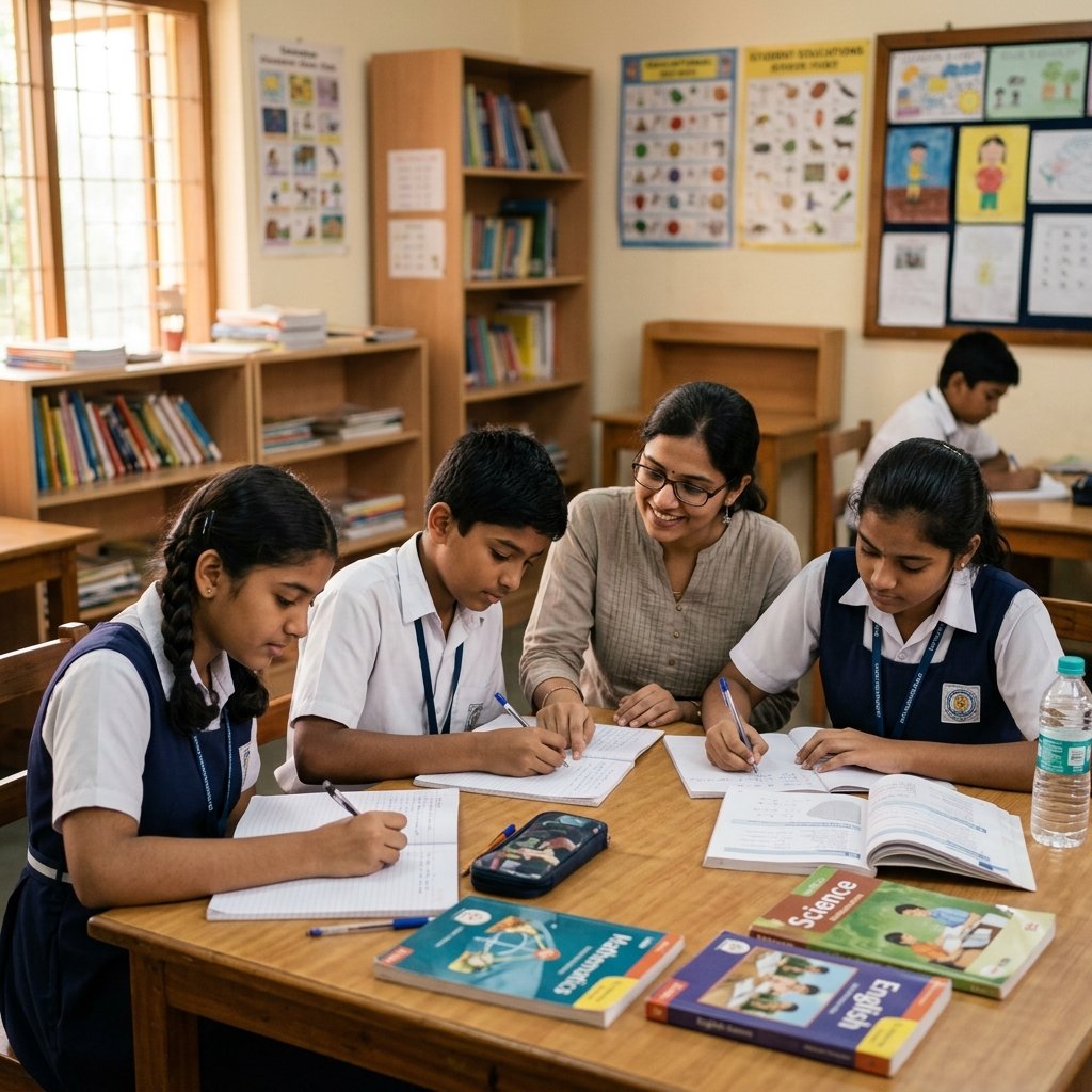 A student getting homework help and doubt-clearing support after school