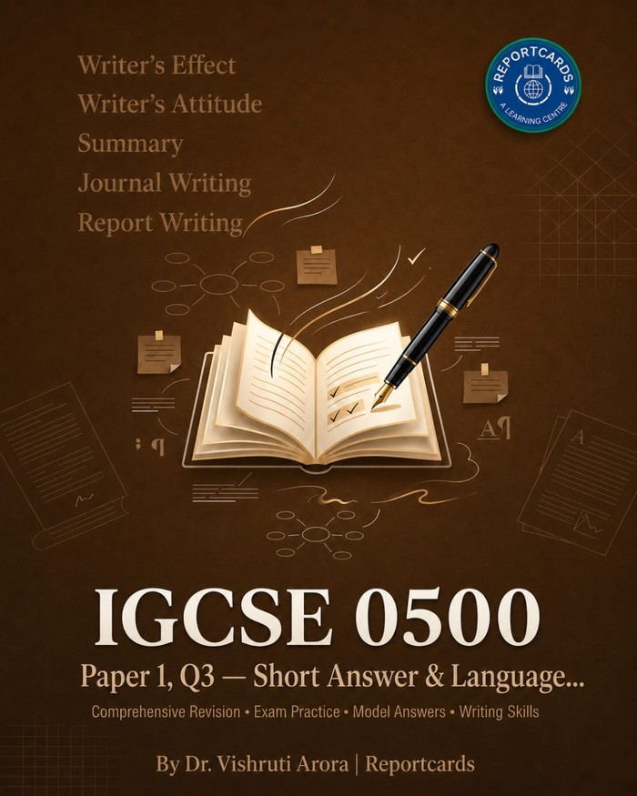 IGCSE 0500 Paper 1, Q3: Short Answer & Language workbook cover